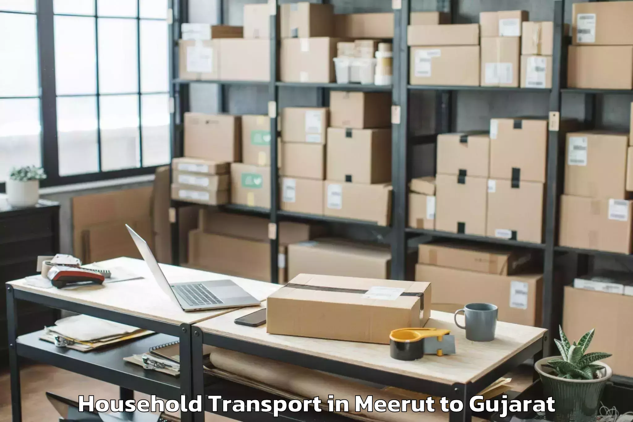 Top Meerut to Ambaji Household Transport Available